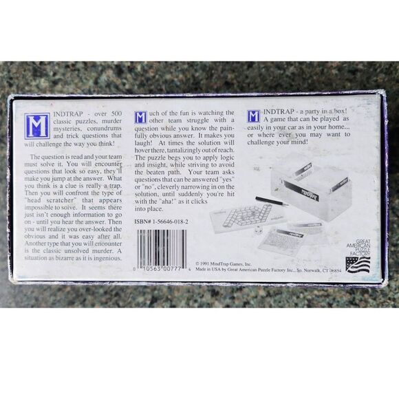 1991 Vintage MindTrap Card Game Will Challenge the Way You Think Ages 12 and Up - Picture 4 of 11